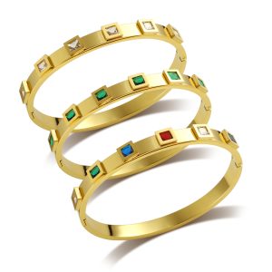 stone color cz bangle