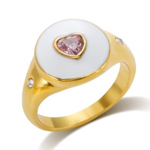 enamel heart rings