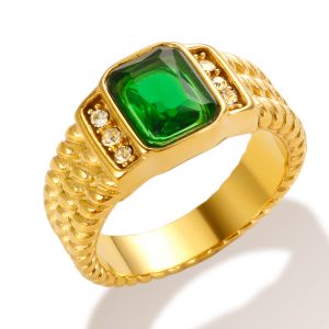 18K gold plated cz casting rings
