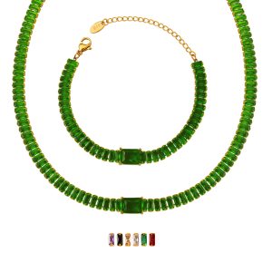 color jewel necklace bracelets set