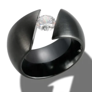 MSXRJH785 Black Stainless Steel Rings