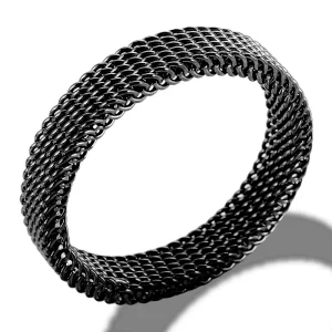 MSXRQX837 Black Stainless Steel Rings