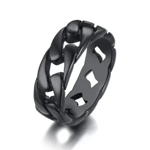 MSXRQX878 Black Stainless Steel Rings