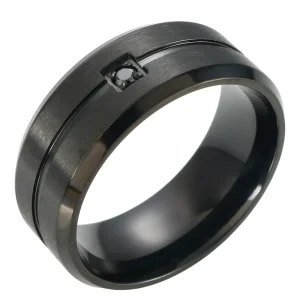MSXRQX949 Black Stainless Steel Rings