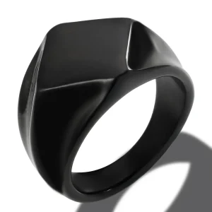 MSXRTJ987 Black Stainless Steel Rings